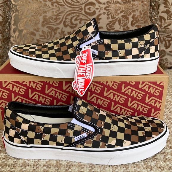 Vans Classic Slip-On Checkerboard Cmdsrt/Trwht WMN - Picture 2 of 16